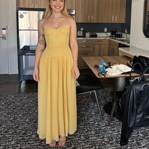 Reformation Leilani Yellow Dress